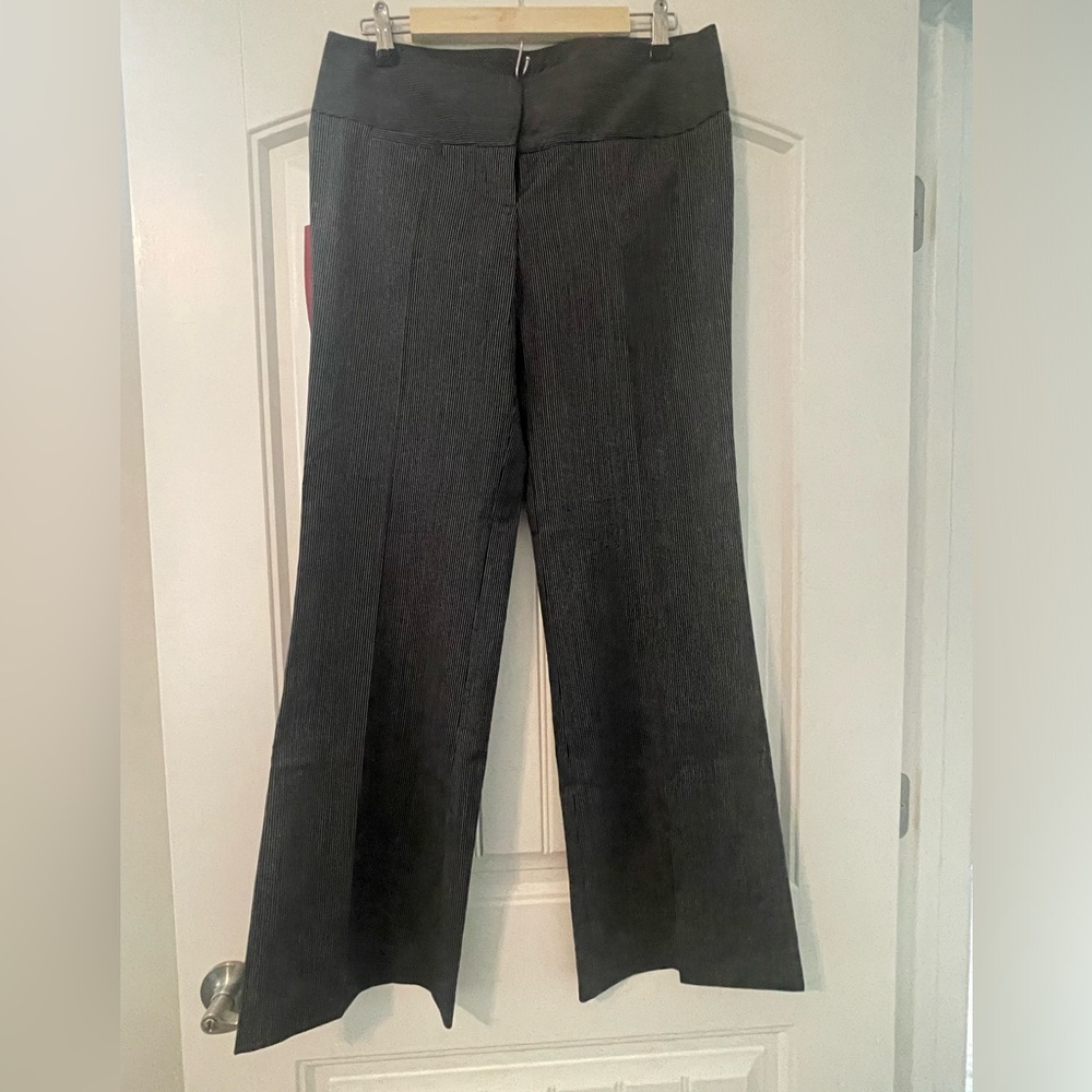 Stylish Black pinstripe Wide-Leg Pants
